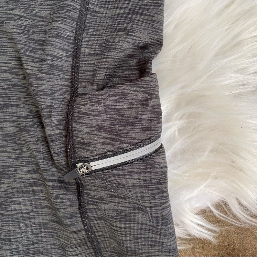 Black and Gray Heather Biker Shorts - Picture 3 of 4